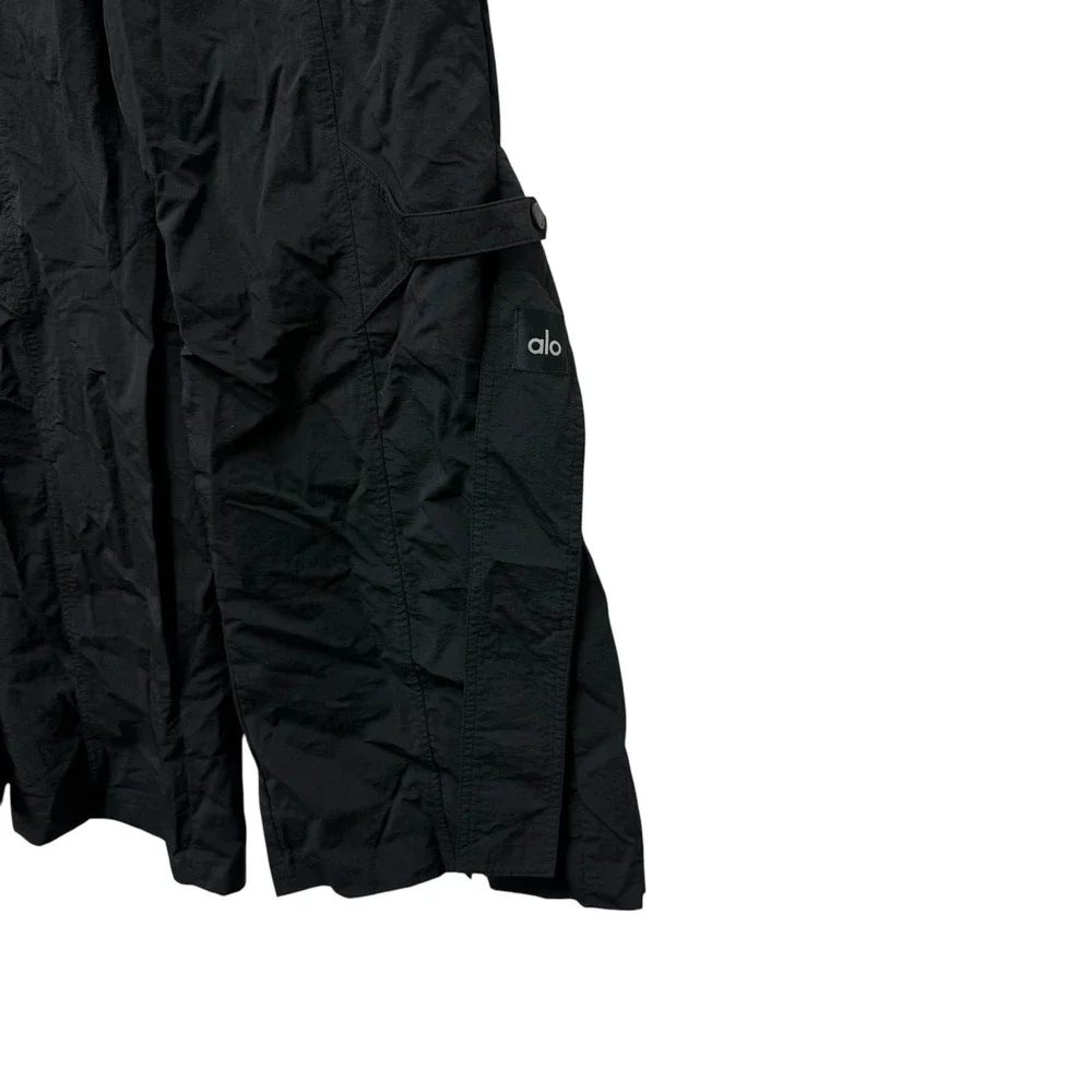 Alo Yoga High-Waist Voyager Trouser Black Wide Leg Cargo Pants XXS
